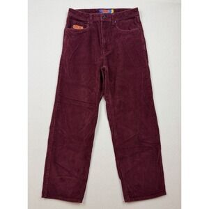 Empyre Pants‎ 28 Red Burgundy Corduroy Relax Fit Skater Y2K Grunge 30X26